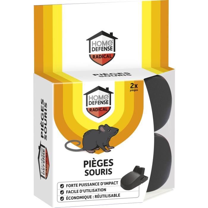 HOME DEFENSE HDCROC - Pièges à Souris Crocodiles x2 - Pièges à forte puissance d'impact - Facile d'u