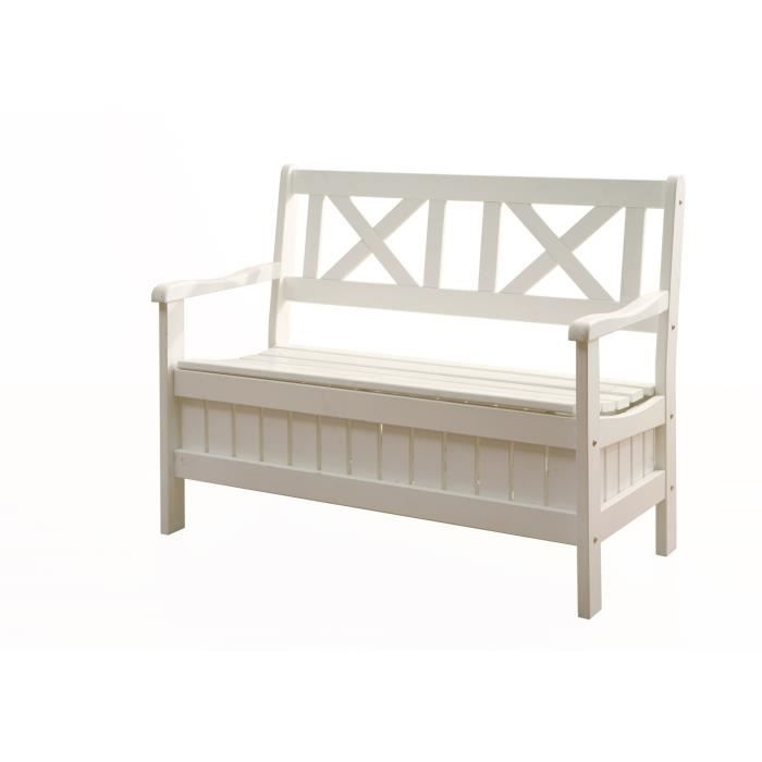 Banc Assise De Jardin 2 Places En Meleze Massif Avec Coffre De