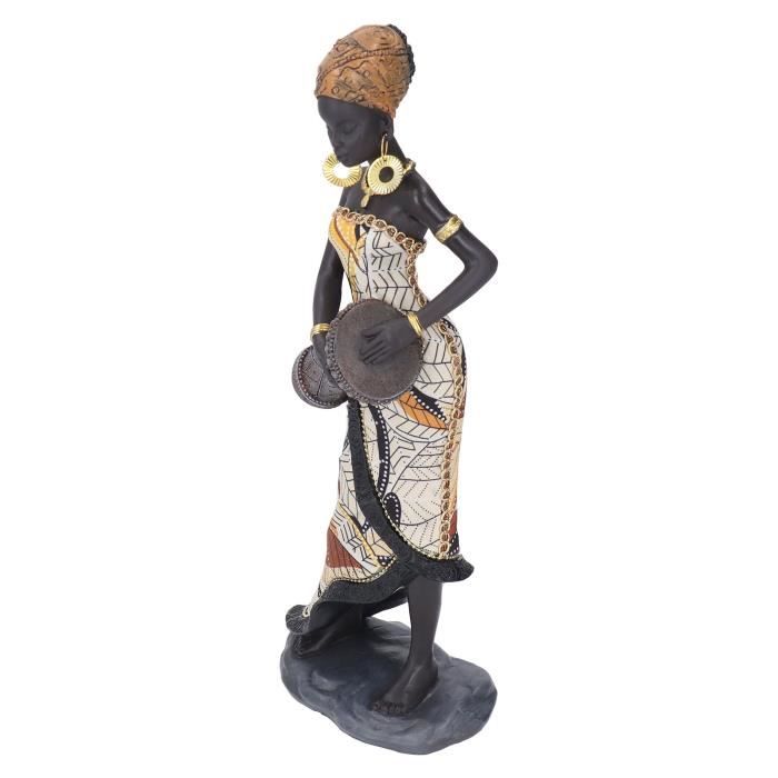 Figurine Africaine – Joueur De Piano En Résine – Sculpture Déco