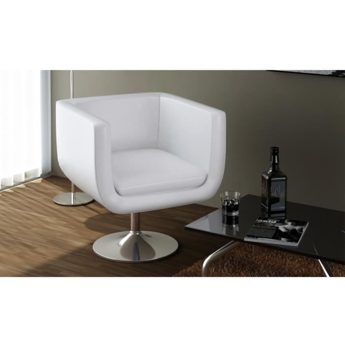 fauteuil pour bar blanc design moderne pieds chromés réglable 63 x 56 cm design intelligent confort
