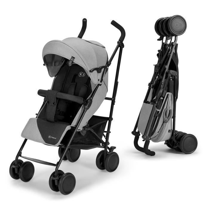 Poussette Canne Kinderkraft SIESTA légère pliable dossier inclinable 4 positions roues pivotantes jusqu’à 22 kg Gris