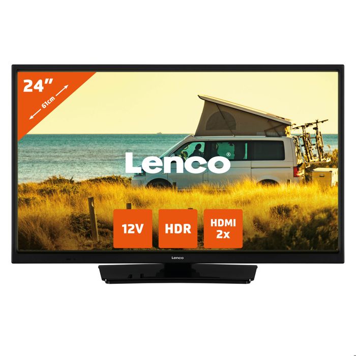 Lenco LED 2423BK Télévision LED de 24 avec adapteur voiture 12 V noir