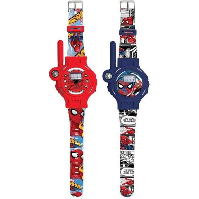 Montre 2 en 1 Walkie-Talkie SpiderMan 200m - LEXIBOOK - Rouge - Pour Enfant dès 3 ans - Licence Spiderman