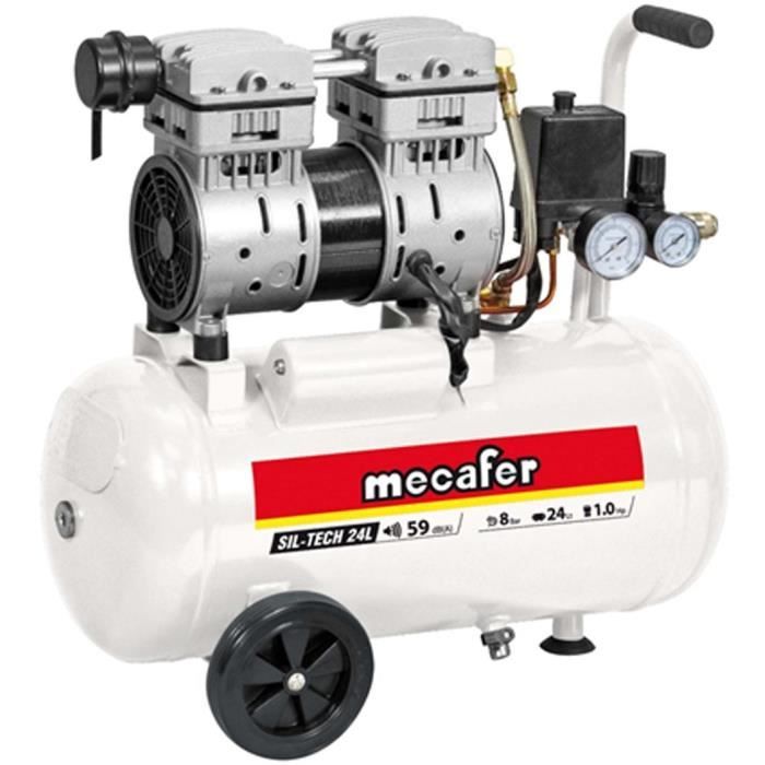 MECAFER COMPRESSEUR SILENCIEUX 24L 1HP - Cdiscount Bricolage