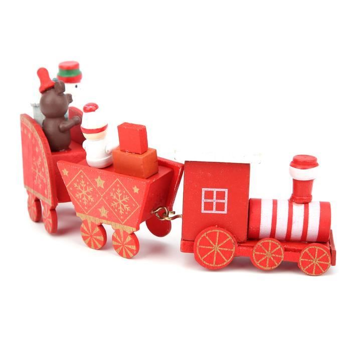 Mini Jouet de Train en Bois de Noël pour Enfants Décoration de Train  Bricolage à Maison Cadeau Ornement(Rouge) minifinker xy8504