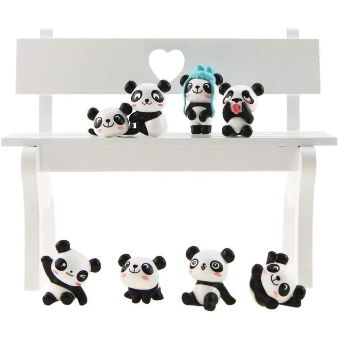 Figurines de Panda,8 Mini Figurine Panda Animaux Décoration Panda