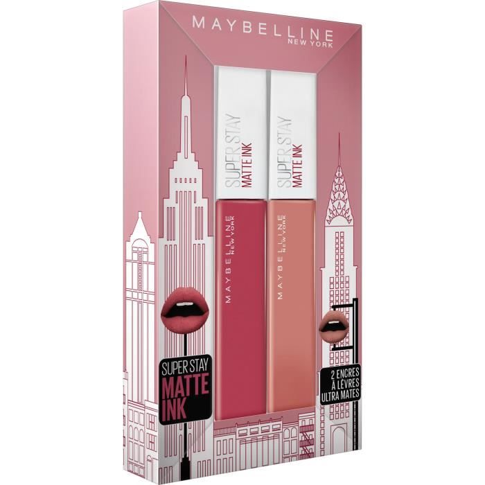 Gemey Maybelline Coffret Encre à Lèvres Superstay Matte 65 Seductress Superstay Matte 80 Ruler