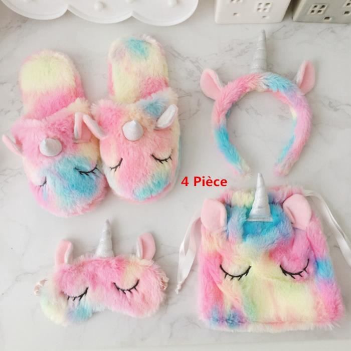 Chaussons Licorne Pantoufle Licorne pour Femme Fille, Antidérapant