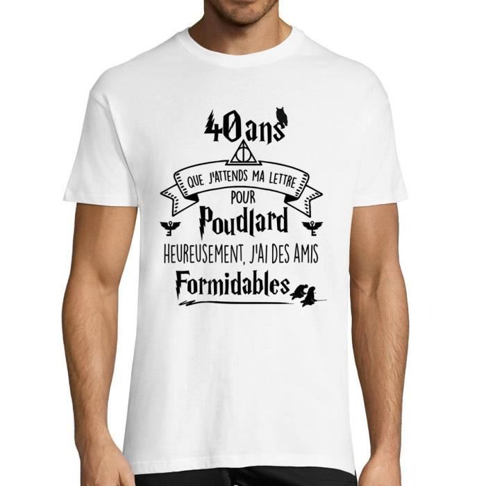 T-shirt Femme Col rond manche courte Blanc Je peux pas j'ai 40 ans - Cadeau  anniversaire