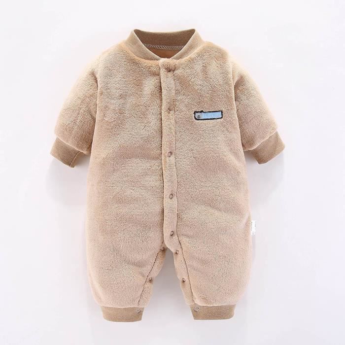 Manteau De Garcon Nouveau Ne Bebe Garcon Filles Filles A Manches Longues En Polaire Solide Combinaison Barboteuse Marron Cdiscount Pret A Porter