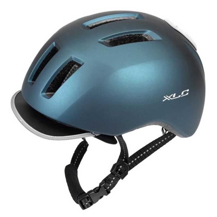 Casque de ville XLC BH-C24 - Bleu - Confortable et élégant avec moustiquaire intégrée et lumière LED amovible