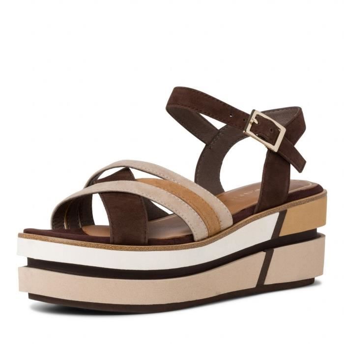 Sandales compens es femme Tamaris 28014 Talon compens Marron