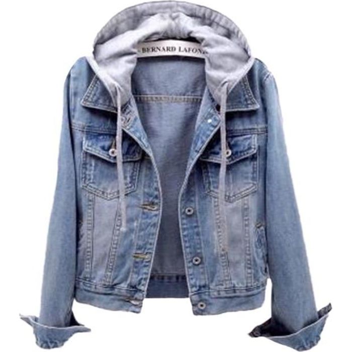 Veste en jean à capuche deals