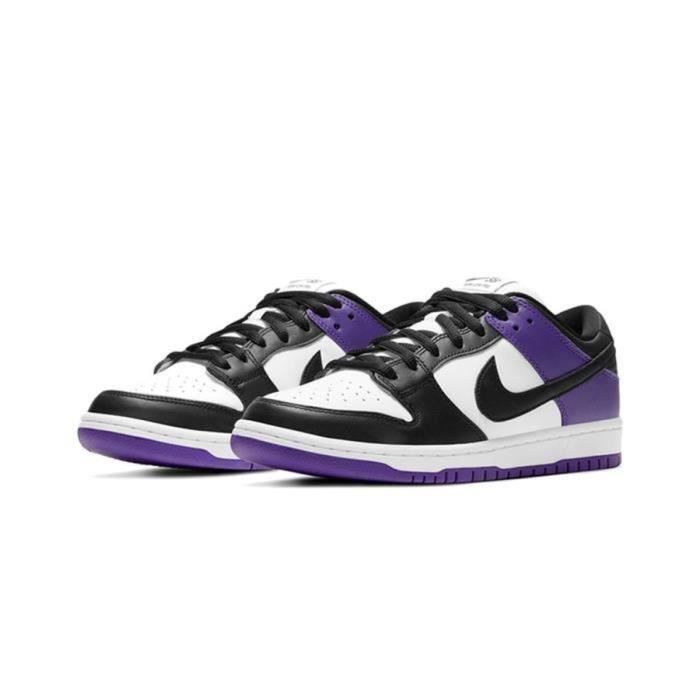 NIKE SB Baskets Dunk Low Pro Court Purple BQ6817 500 Noir Violet Blanc Chaussures pour Homme Femme Violet noir et blanc Cdiscount Pret a Porter