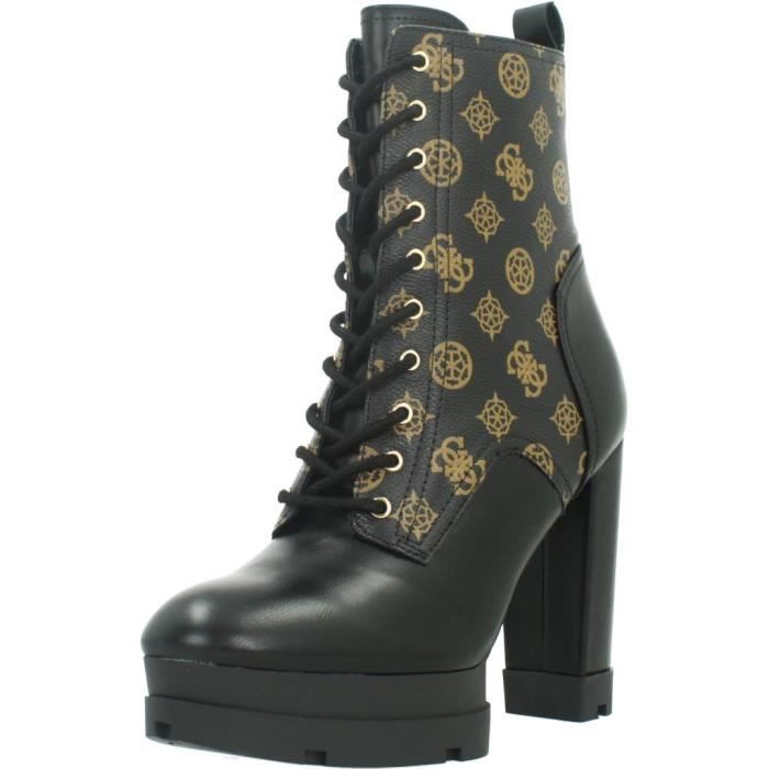 Bottines GUESS Indraz En Cuir Noir - Taille 10 US - Talon Haut - Neuves Dans Boîte