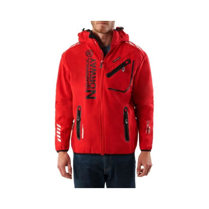 Veste Softshell Homme Impermeable - Geographical Norway - ROYAUTE MEN - Rouge Noir S