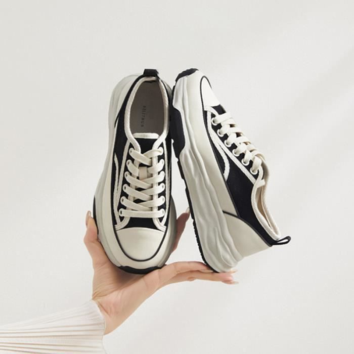 Baskets pour femmes chaussures en toile semelles paisses