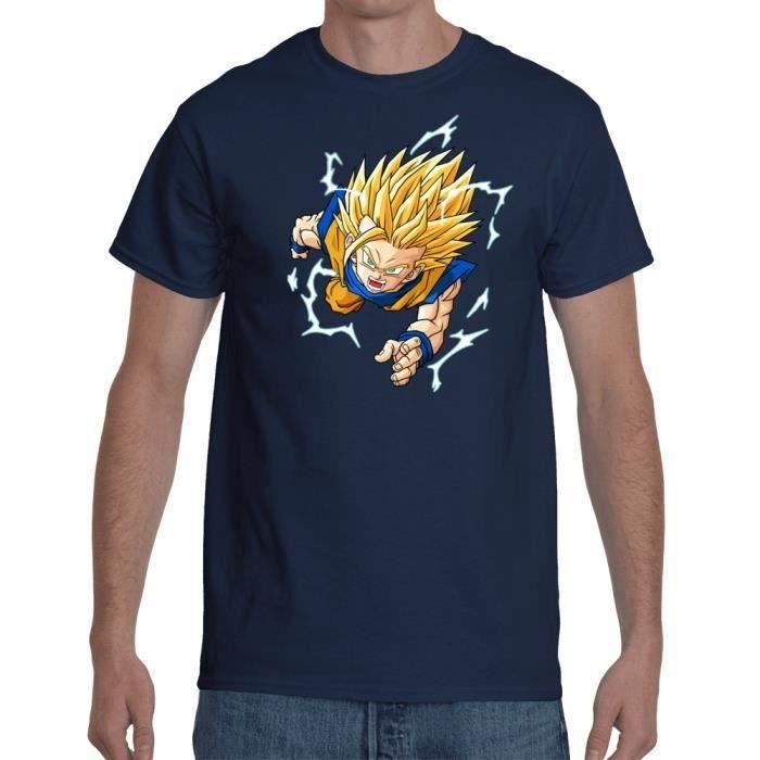 T-shirt Oversize Son Gohan SSJ2 – Dragon Ball Z, Coton Noir, Unisex