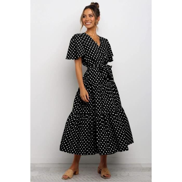 Robe d’été femme grise longue bohème ample coton, confortable et chic