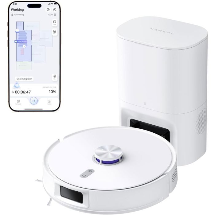 NARWAL Freo S - Robot Aspirateur Laveur - 8000 Pa - Autovidage 180 Jours - Navigation LDS - Cartographie 3D - Narwal