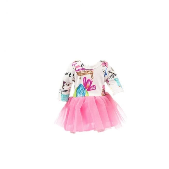 18 pouces fille poupée robe mignonne gauze jupe avec motif de dessin