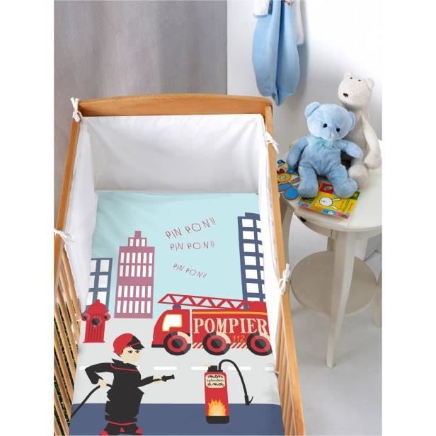 Housse De Couette Bebe Pompier 100 X 1 Cm Cdiscount Maison