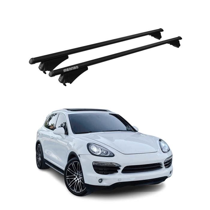Menabo Barres De Toit Transversales Porsche Cayenne PO536 2017-2025 - Noires & Aérodynamiques