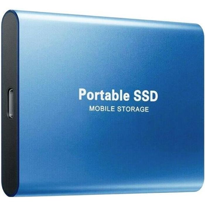 Disque Dur SSD Externe Mobile Portable 4TB couleur bleue