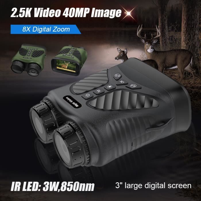 Lunettes De Vision Nocturne Mulcort 40MP 2.5K - Télescope Infrarouge 984 Pieds, Zoom 6X Optique 8X Numérique, Idéal Chasse Et Observation Faune