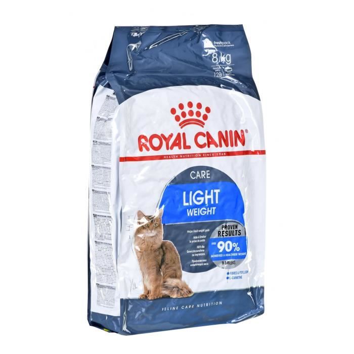 Croquette Royal Canin Light Weight Care pour Chat Adulte Légumes 8 kg