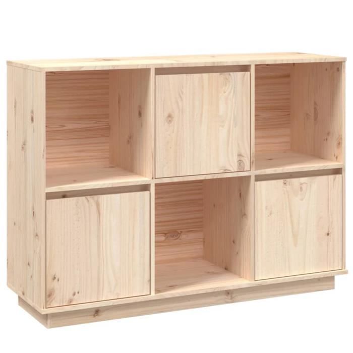 Buffet bas - SALALIS - DP06178 - Bois massif de pin - 3 portes - 1105x35x80 cm
