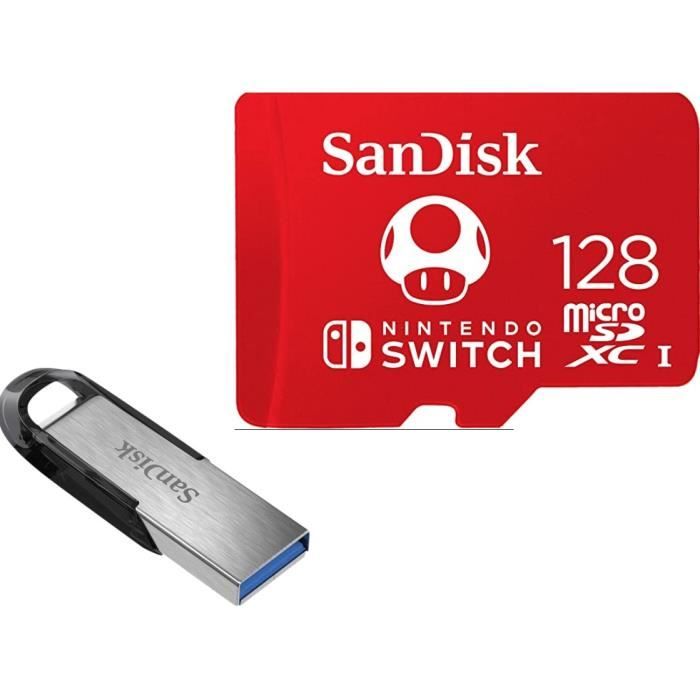 Carte mémoire micro SD Sandisk Carte mémoire microSDXC pour Nintendo Switch  512 Go