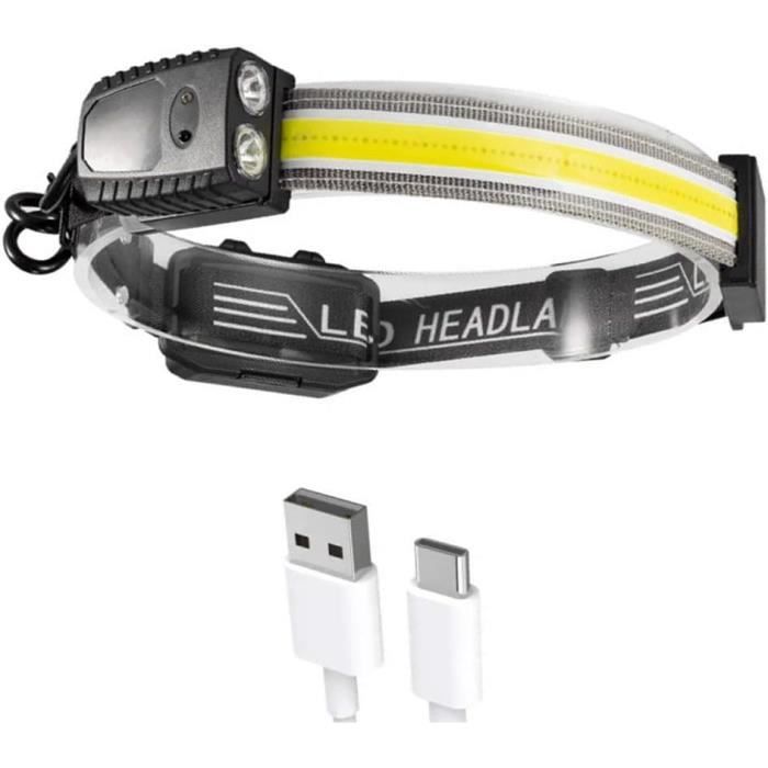 Demlaies Lampe Frontale Rechargeable, Lampe Frontale LED Ultra Puissante avec Faisceau Large de 230° & Focus Réglable, Autonomie de 30h, 7 Modes avec Capteur de Mouvement (2 Paquet Demlaies Lampe Frontale Rechargeable, Lampe Frontale LED Ultra Puissante avec Faisceau Large de 230° & Focus Réglable, Autonomie de 30h, 7 Modes avec Capteur de Mouvement (2 Paquet