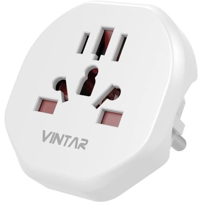 Adaptateur De Voyage Type G - Adaptateur Universel Ue Vers Angleterre Irlande Malte Malaisie Blanc