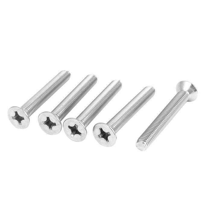 25 Vis Phillips à Tête Plate #6-32 X 3 Pouces – Inox – Pour Machines