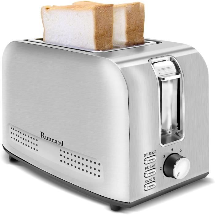 Grille Pain 4 Tranches Grille-Pain 7 Niveaux De Brunissage Automatique Inox 3 En 1