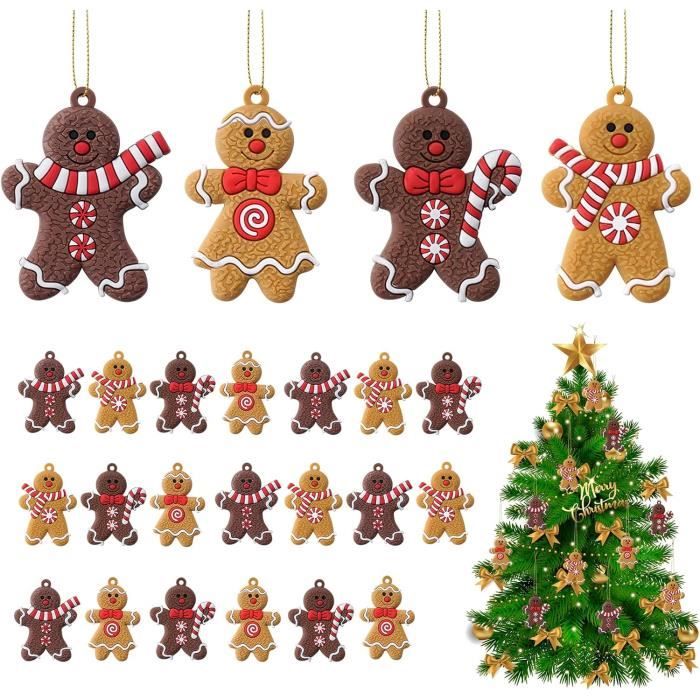 Décorations De Noël Pour Fenêtre - Gel Vitrostatique Bonhomme Pain D'épices - Lot De 7 Pièces - Neuf