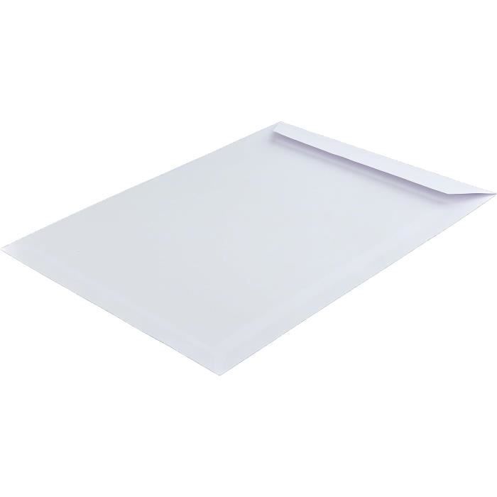 Lot De 250 Enveloppes Blanches C4 - 229x324mm - Fermeture Adhésive - 120g/m²