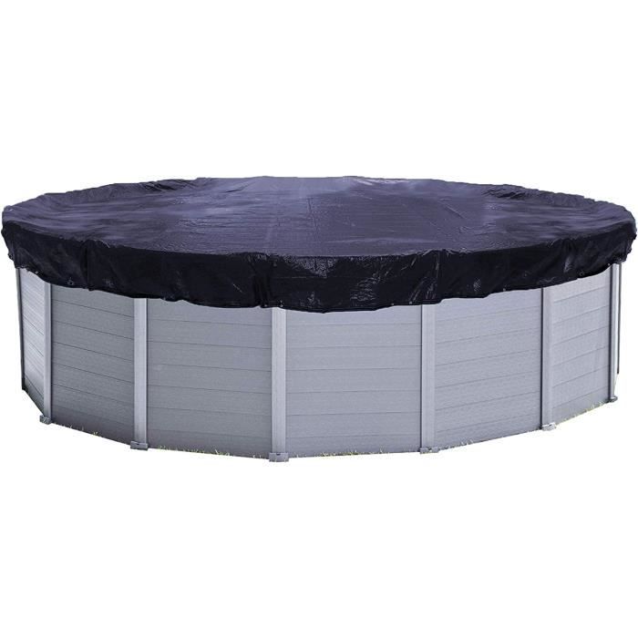 Bâche D'hiver Pour Piscine Ronde 500-550 Cm - Polyéthylène 200g/m² Résistant - Housse De Protection été/hiver Avec Câble