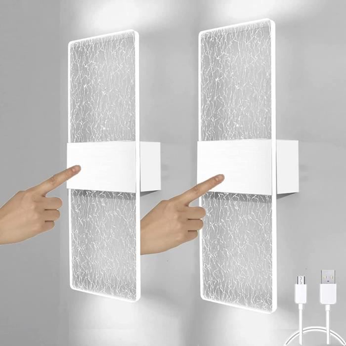 Applique Murale LED VOMI à Batterie Rechargeable – Magnétique, Tactile 3 Intensités, 3000K Chaud, Sans Fil