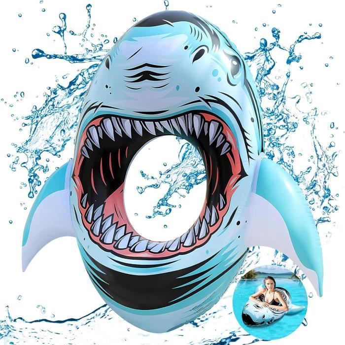 GRAND FLOTTEUR DE Plage En Forme De Requin Gonflable 90Cm Pour Fête EUR