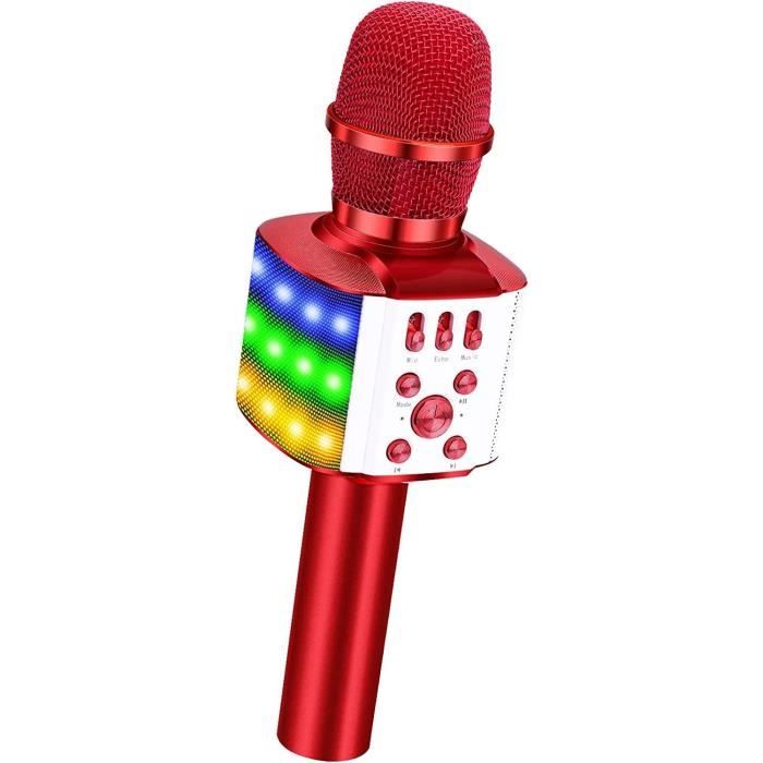 Microphone Sur Pied Avec Support Pour Enfant – Karaoké Lumineux, Compatible MP3 – Cadeau Fille/garçon