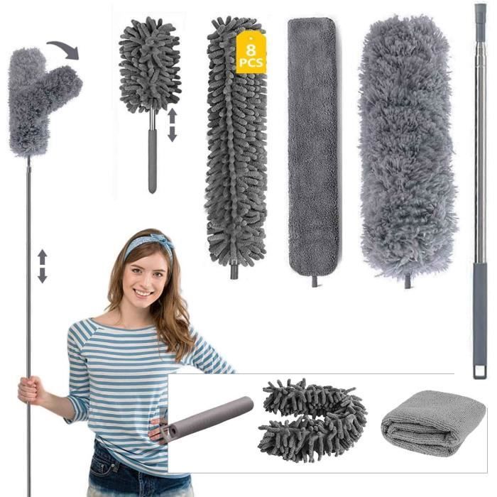 PLUMEAU,grey--Plumeau Électrique Rotatif Réglable à 360 ° pour Nettoyer PLUMEAU,grey--Plumeau Électrique Rotatif Réglable à 360 ° pour Nettoyer