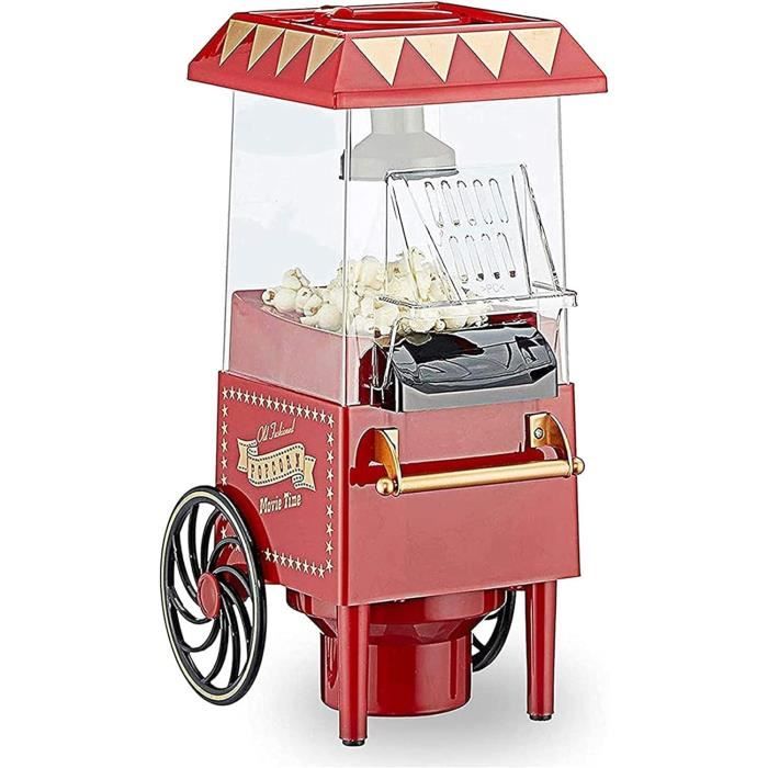 Machine à popcorn rétro électrique 1200 W - NK - Rouge - Air chaud