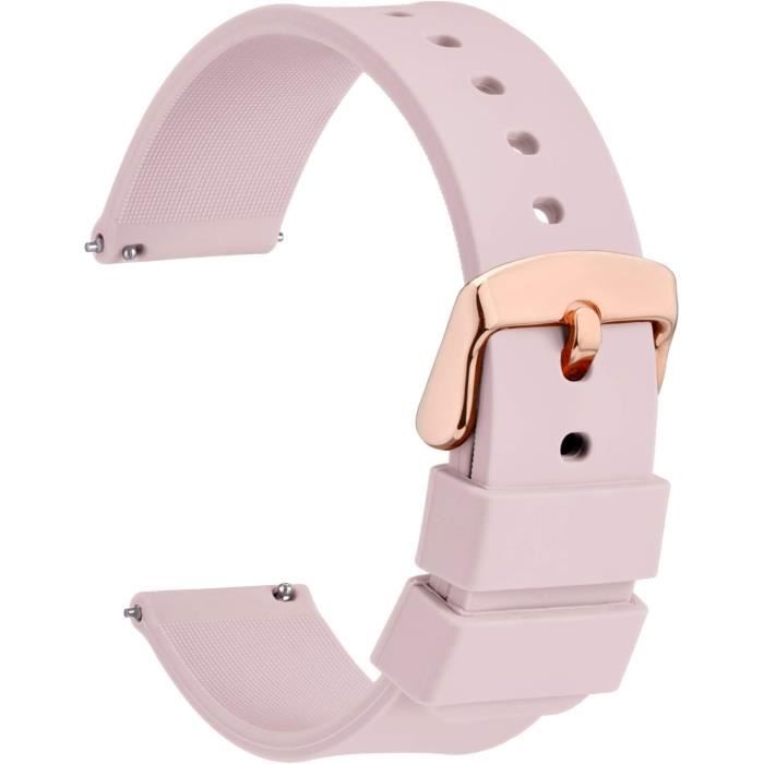 Lot De 2 Bracelets De Montre Silicone 20mm FLEURUS - Blanc Et Orange - Neuf