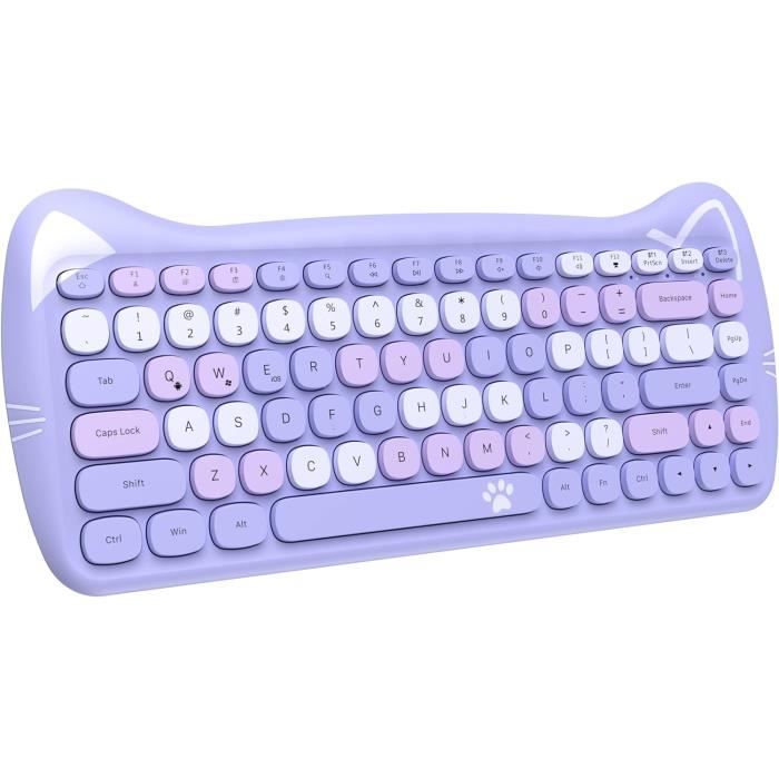 3060I Clavier Sans Fil Rétro, Cute Chat Clavier Bluetooth Silencieux ...