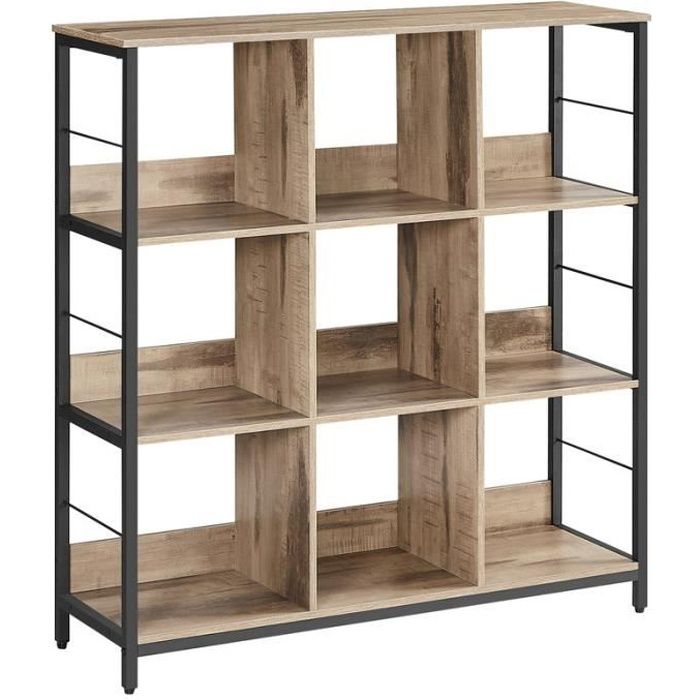VASAGLE Bibliothèque, Étagère De Rangement, Style Industriel, 5 Niveaux, Montage Facile, Pour