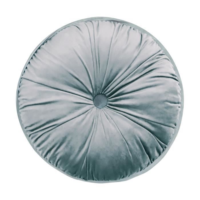 Coussin Rond En Velours Doux Plissé - Diamètre 35 Cm - Décoration Canapé, Lit, Voiture - Gris Et Autres Couleurs Vives