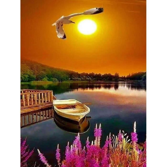 Kit Peinture Par Numéros Paysage Ville Balnéaire 40x50 Cm - Peinture DIY Adulte Sans Cadre