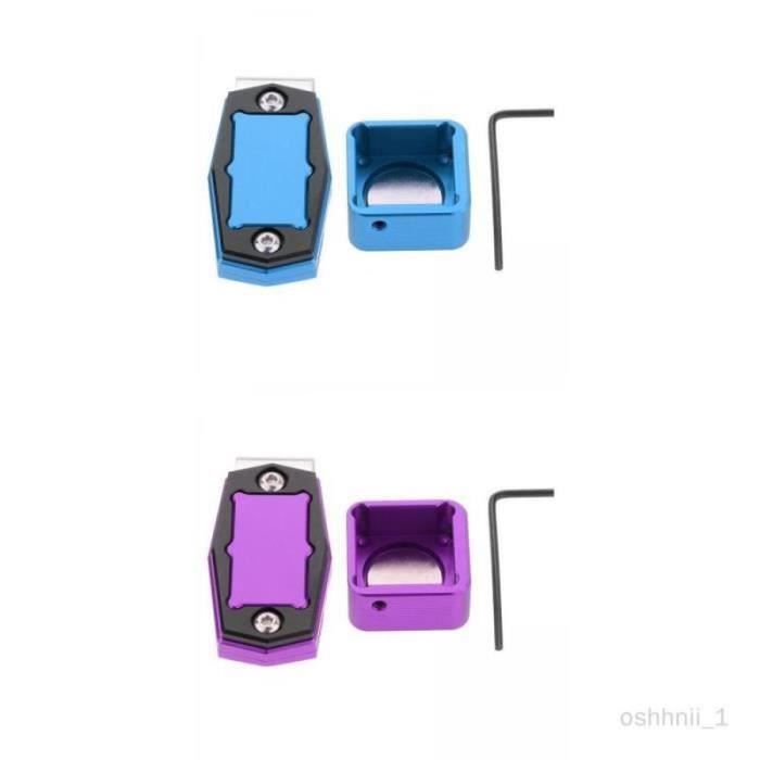 Support Magnétique Pour Craie De Billard – Alliage Alu, Clip Ceinture, Bleu – 7x3x1cm, Intérieur 2.4x2.4cm